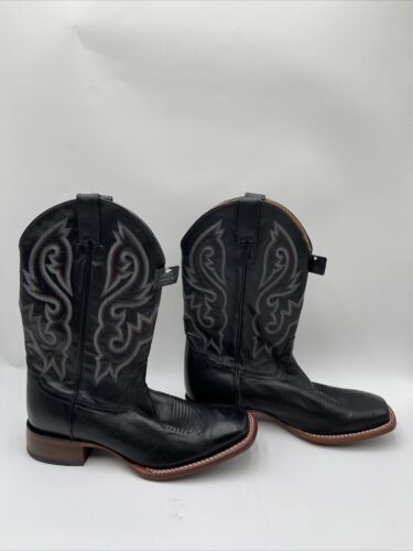 Cody James Men’s Ranger Western Boot Broad Square Toe Black Leather Size 10.5D