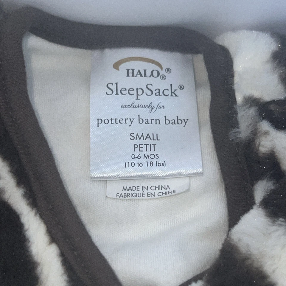 Novo com etiquetas/saco de dormir etiqueta destacada celeiro de cerâmica tamanho pequeno 0-6 meses pele de zebra falsa - Imagem 3 de 4