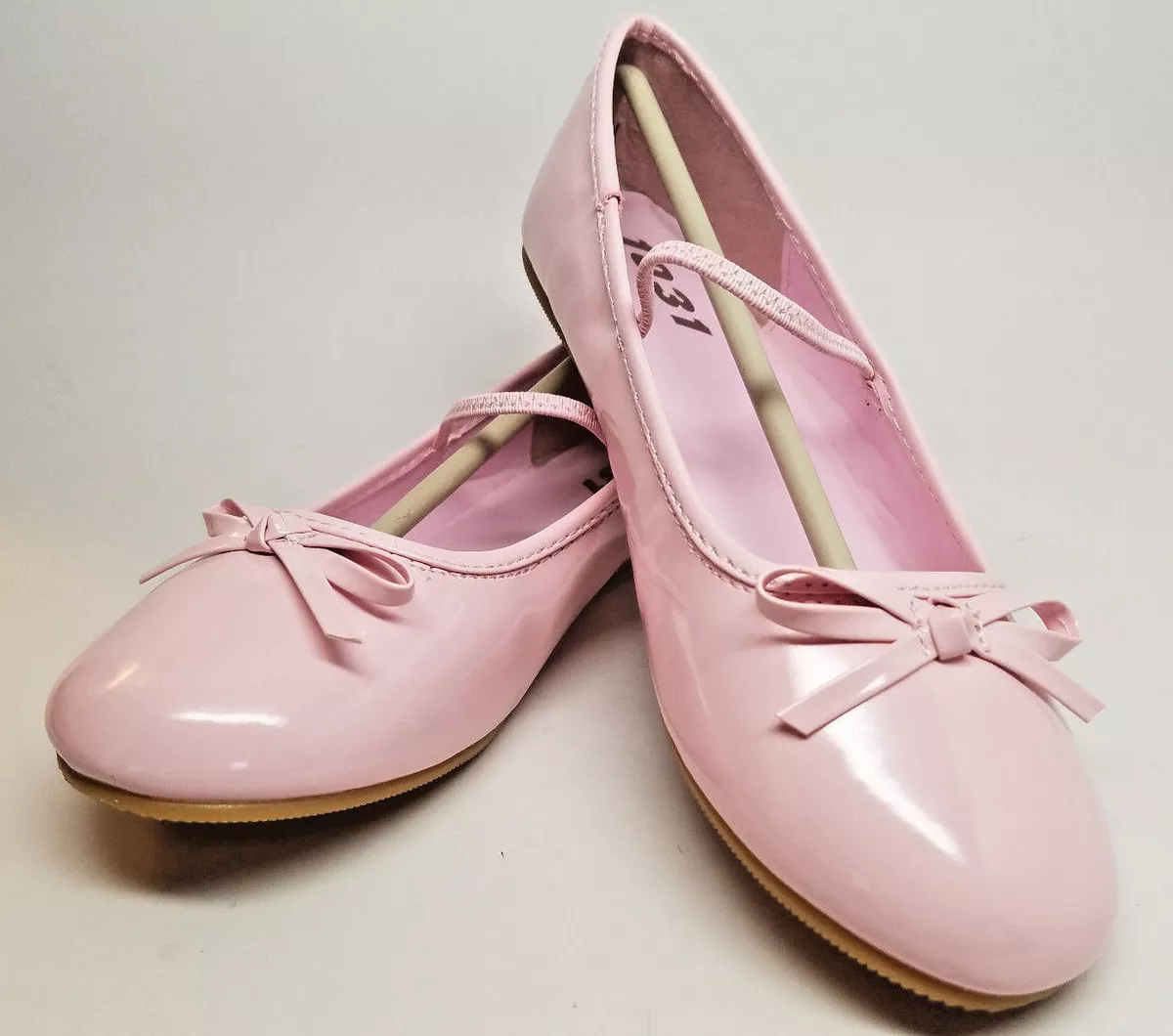 Girls PINK DRESS SHOES Child L Large 2.5 3 Flat Communion Pagent