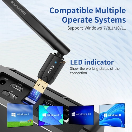 Long Range USB Bluetooth 5.3 Adapter für PC Desktop, 150M Wireless Transmitter - Bild 7 von 9
