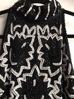 Vintage Formal Beaded Sequins Silk Lined Halter Sheath Gown Black & White Small — photo 2