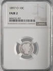 1897-O  10C BARBER SILVER DIME SAN FRANCISCO NGC FAIR 2  #8404752-007 - LOW BALL