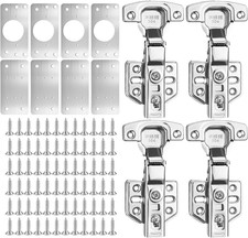 12 Pezzi Cerniere per Ante Cucina Con 4 Cernieri E 8 Piastra Riparazione Cernier