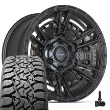 17x9 Black 4ps01 4play Rims 33x12.5r17 Rt Tires Tpms Set 6x135 6x139.7