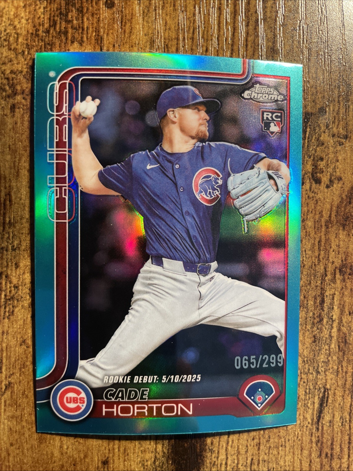 2025 Topps Chrome Update Cade Horton RC #USC102 Teal /299 Chicago Cubs