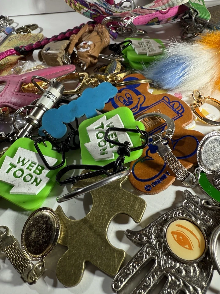 Lote a granel de 50 llaveros, cadenas monedero dijes estado, personaje, personas 2 libras Foto 2 de 4