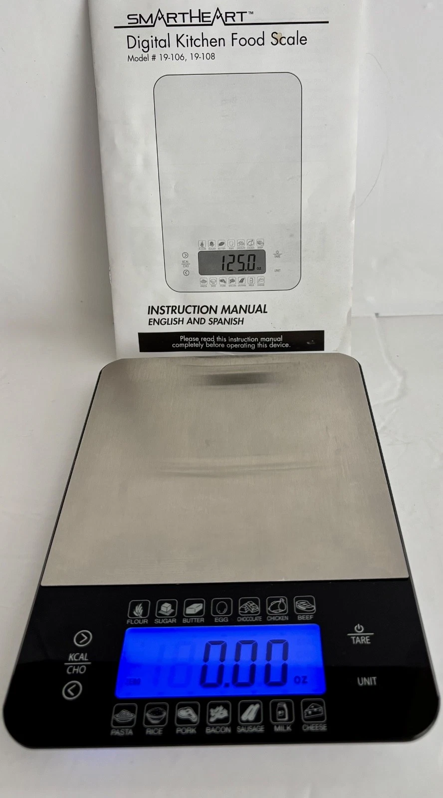 Kitchen Food Scale Digital SmartHeart Calories & Carb Calculator Stainless Steel