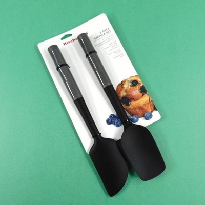 KitchenAid 2-Piece Scraper Spatula Frosting Applicator Gray Handles KQ437OHCGA