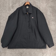 Dickies Eisenhower Jacket Mens 3XL XXXL Black Full Zip Quilt Lined Pockets Work
