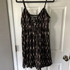 BANANA REPUBLIC OUTLET BLACK/TAN SUNDRESS PETITE MEDIUM NWT