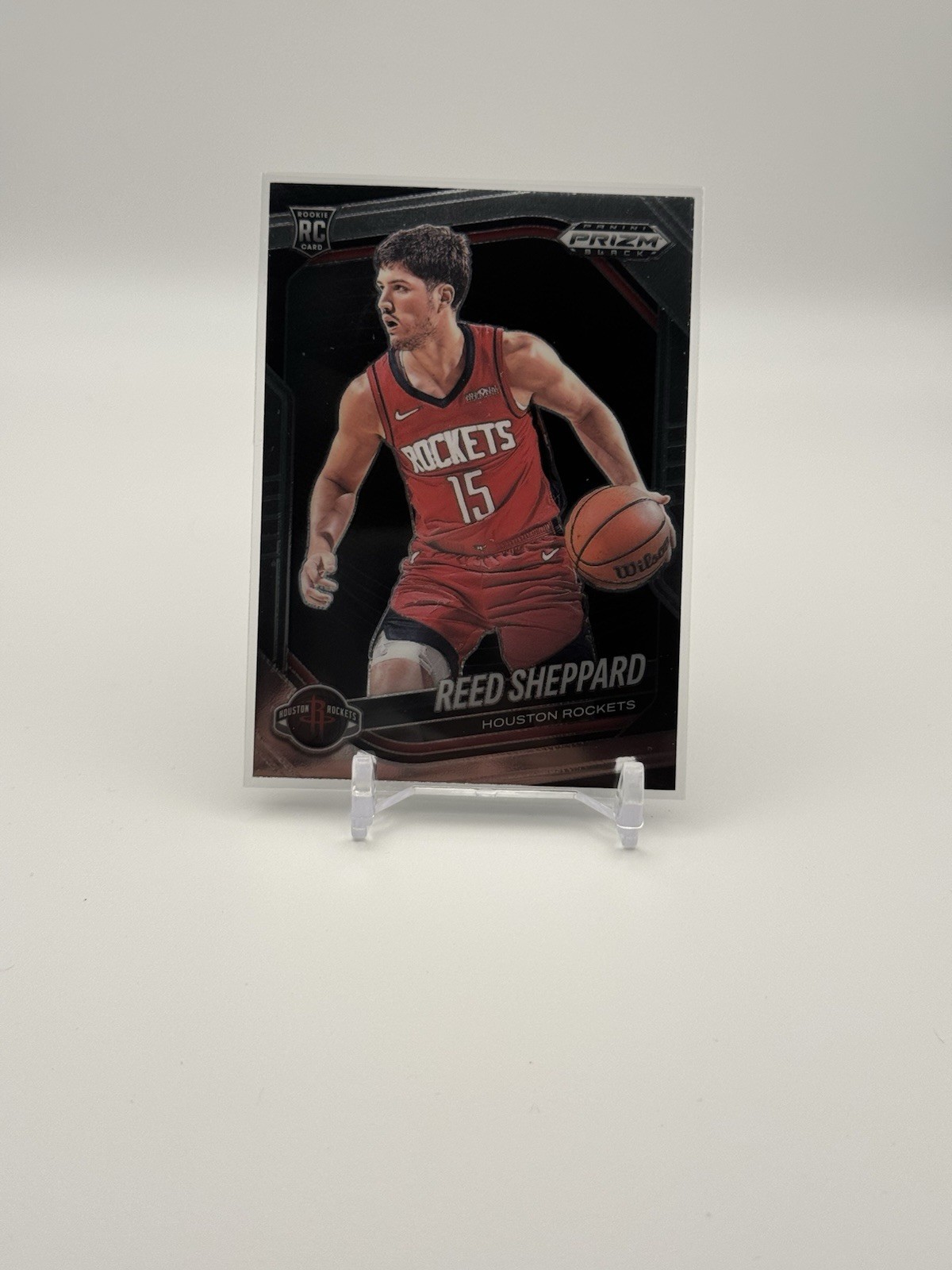 2024-25 Panini Prizm Black Reed Sheppard - Silver RC #145 Houston Rockets