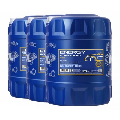 MANNOL 5W-40 Formule PD Huile Moteur MB 229.51, ACEA C3, 3x20 Litres - Photo 1/4