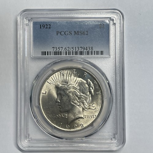 1922 Peace Dollar Coin PCGS MS 62 - Picture 1 of 2