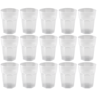 15X Kunststoffbecher Weiss Trinkbecher Plastik Trink-GläSer Mehrweg 0,25L