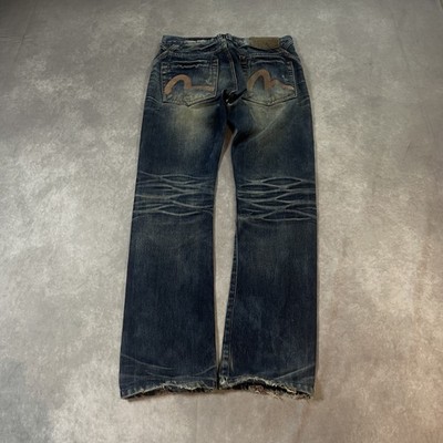 Evisu Straight Jeans W30 L32 dunkelblau 2000s vintage style rare backprint A101