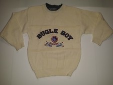 Bugle Boy USA Vintage 90s Logo Crewneck Sweatshirt Flaw White Youth Small 8/10