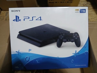 New Sony PlayStation 4 Slim 1TB Console - Jet Black  W/2 Games FACTORY SEALED