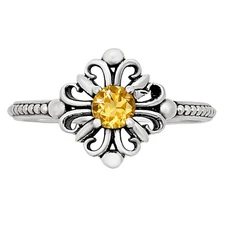 Natural Citrine 925 Sterling Silver Ring s.5.5 Jewelry R-1721