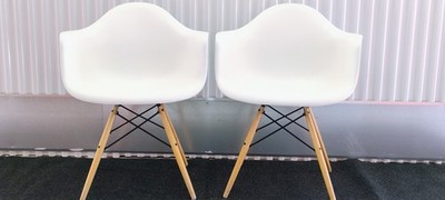 Pair of Authentic Herman Miller Eames Molded Plastic Armchairs 