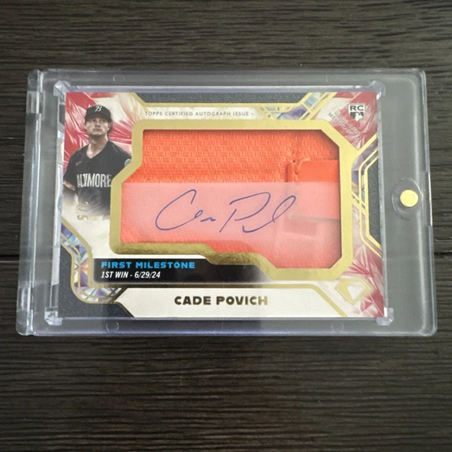 2025 Diamond Icons Cade Povich handsignierte First Milestones Cleat Relic Card /5