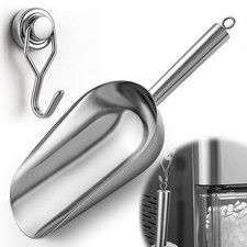 Juome 12oz Stainless Steel Ice Scoop for Freezer with Magnetic 12oz, Large