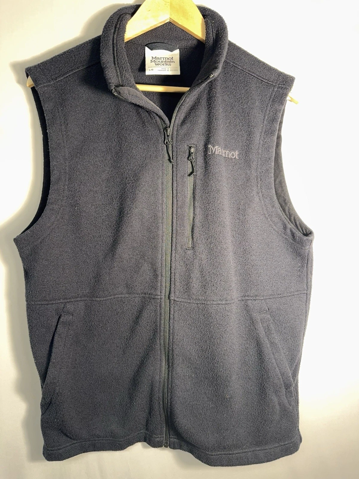 Marmot Men’s Fleece Vest Large Navy Full Zip Outdoor Workwear