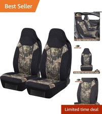 Official Licensed Camo Seat Covers - High Back Cotton Suede For Truck Safety