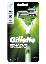 Gillette MACH3 SENSITIVE Mens (1 REFILLABLE RAZOR + 1 SHAVING CARTRIDGE)