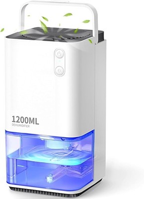 Kompakter 1200 ml Luftentfeuchter - Ideal für Badezimmer und Keller, Ultra-Leise