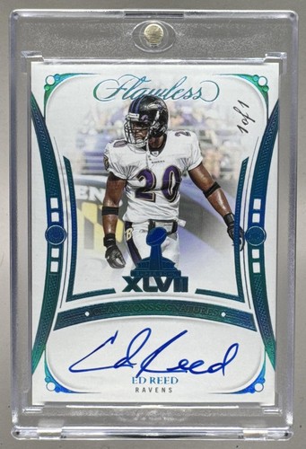 Ed Reed 2024 Panini Flawless Platinum Champions Auto 1/1