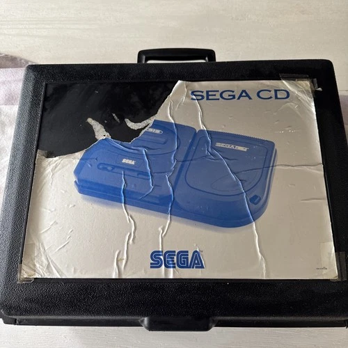 Vtg Sega Genesis 2 + CD Hard Plastic Rental Travel Console Carrying - RARE!