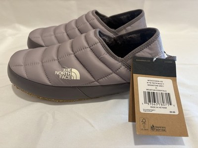 The North Face ThermoBall Traction Mule V Slippers Womens Gray Faux Fur Size 10