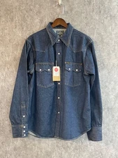 STUDIO D'ARTISAN D5701 13oz Natural Indigo Denim Western Shirt Size 42