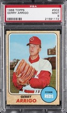 1968 TOPPS #302 GERRY ARRIGO PSA 9