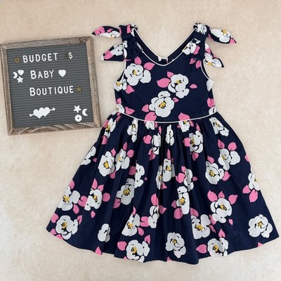 JANIE AND JACK Classic Garden Navy Floral Dress Size 5 5T