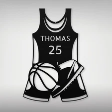 Personalized Basketball Jersey Metal Sign Custom Decor for Home Office Gift Idea