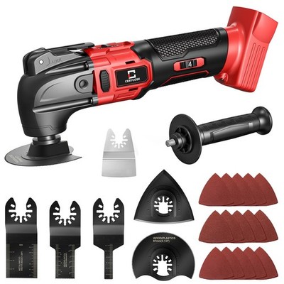 Cerycose Cordless Oscillating Tool Compatible with Milwaukee 18V Battery, Red