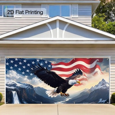 Patriotic Garage Door Decor Large 13x6FT Hanging Banner Flag Backdrop Art Decor