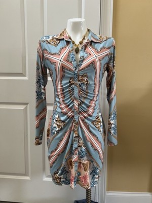 Y2K Guess Pastel Print Dress Bodycon Size L