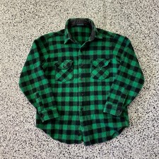 Vintage Woolrich Green Plaid Wool L Lumberjack Shacket Men  s Cabin Core Gorpcore