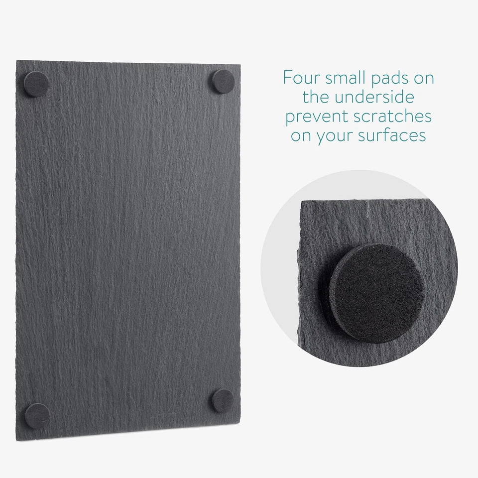 Natural Slate Serving Plates - Set of 6 Place Mat Serving Trays - Medium Rect... - Image 4 of 4