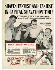1946 Eversharp Schick Injector Razor Vintage Print Ad 1