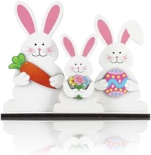 Easter Bunny Decorations Wooden Table Sign Spring Decorations Rabbit Tabletop De