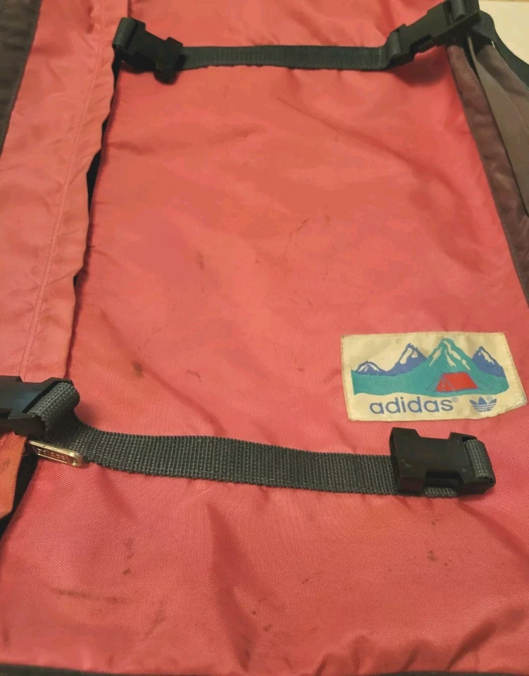Mochila de Senderismo Adidas De Colección Grande Alemania Occidental Rosa Carbón Rara Usada Foto 4 de 4