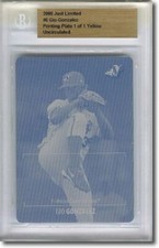 2006 GIO GONZALEZ Rookie Printing Press Plate RC BGS 1/1