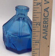 Teal Blue Ink Bottle Collectible Embossed With The Word INK Made In Wheaton NJ