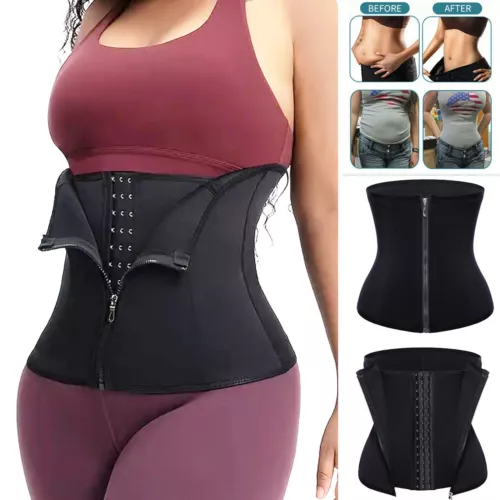 Taillentrainer Damen Korsett Sauna Schweiß Abnehmen Body Shaper Gürtel Haken&Augen - Bild 1 von 21
