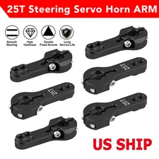 6 Pack Black Aluminum 25T Steering Servo Motor Horn Arm For Futaba Savox