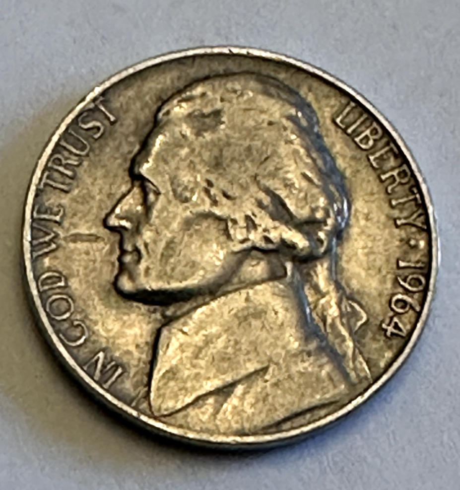 1964 Nickel No mint mark ( Errors on the date and word Liberty