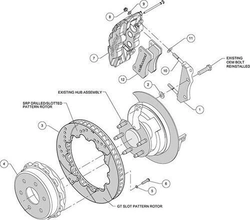 Kit Wilwood 140-9407-D para camión trasero AERO4 14,25 pulgadas 1999-2010 GM 1500-SUV 1 pistola Foto 3 de 4